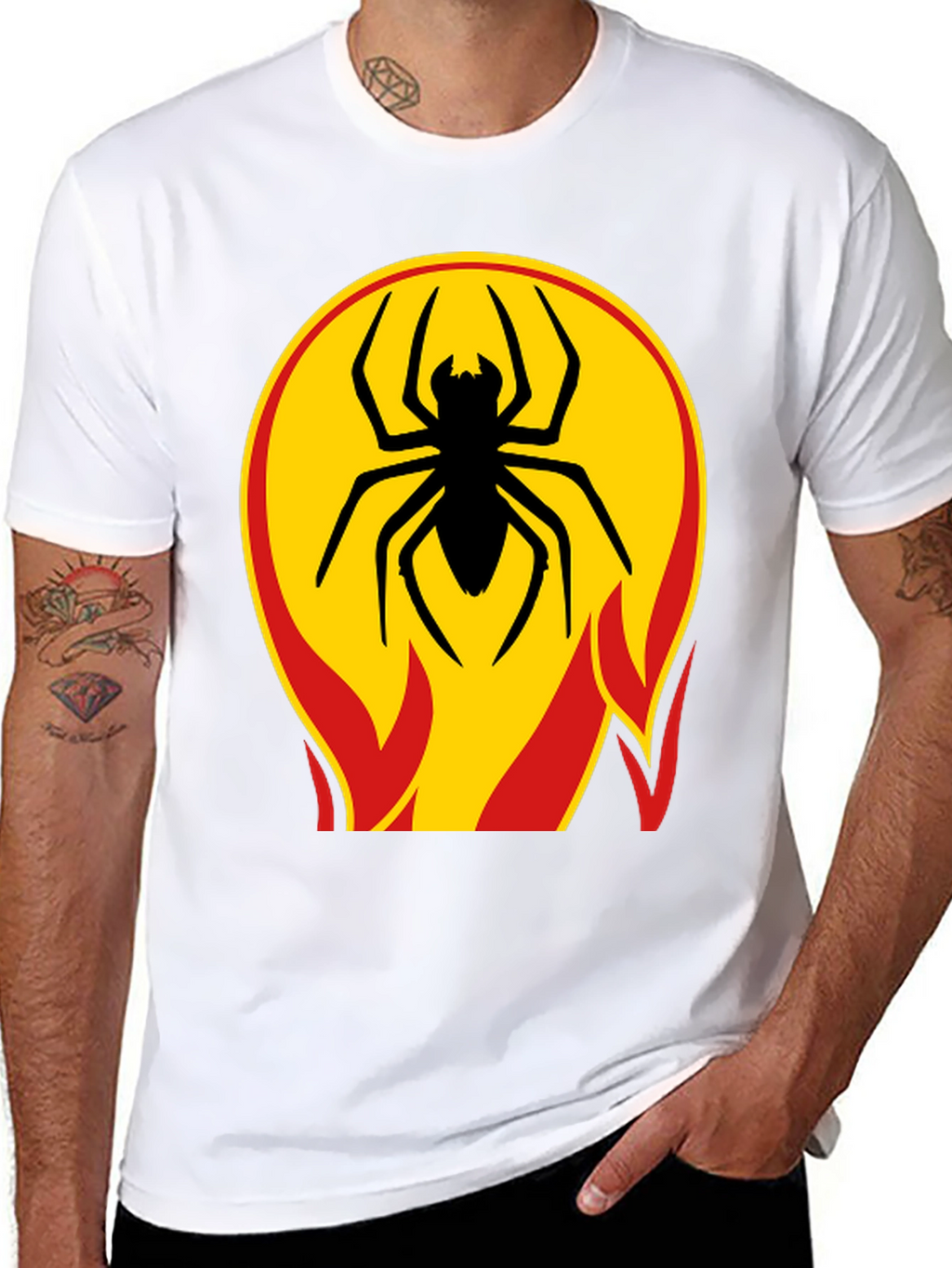Spider on Fire T-Shirt - Bold Graphic Tee