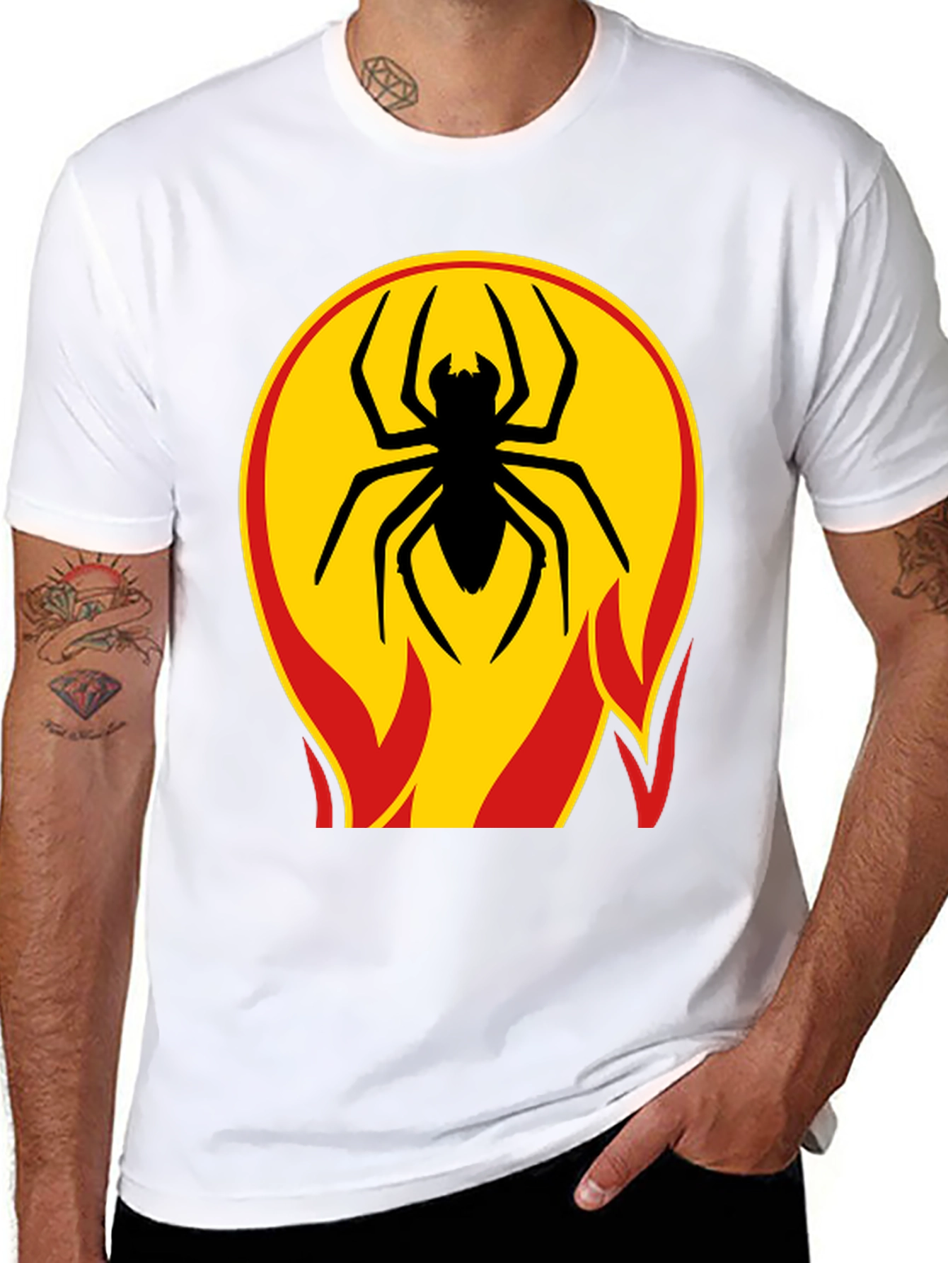 Spider on Fire T-Shirt - Bold Graphic Tee