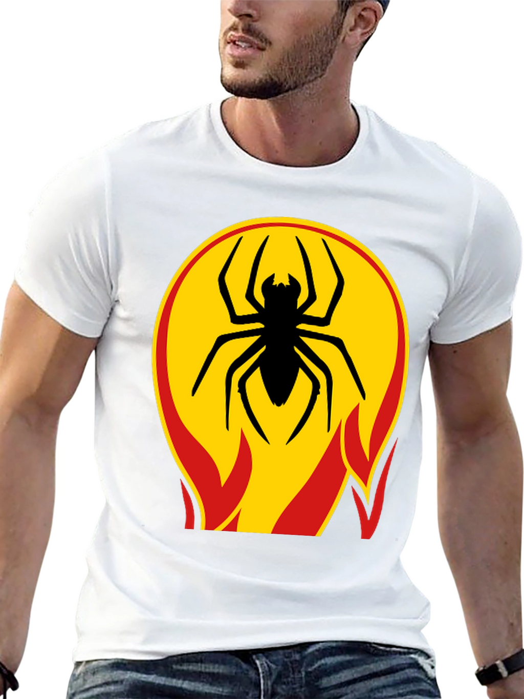 Spider on Fire T-Shirt - Bold Graphic Tee