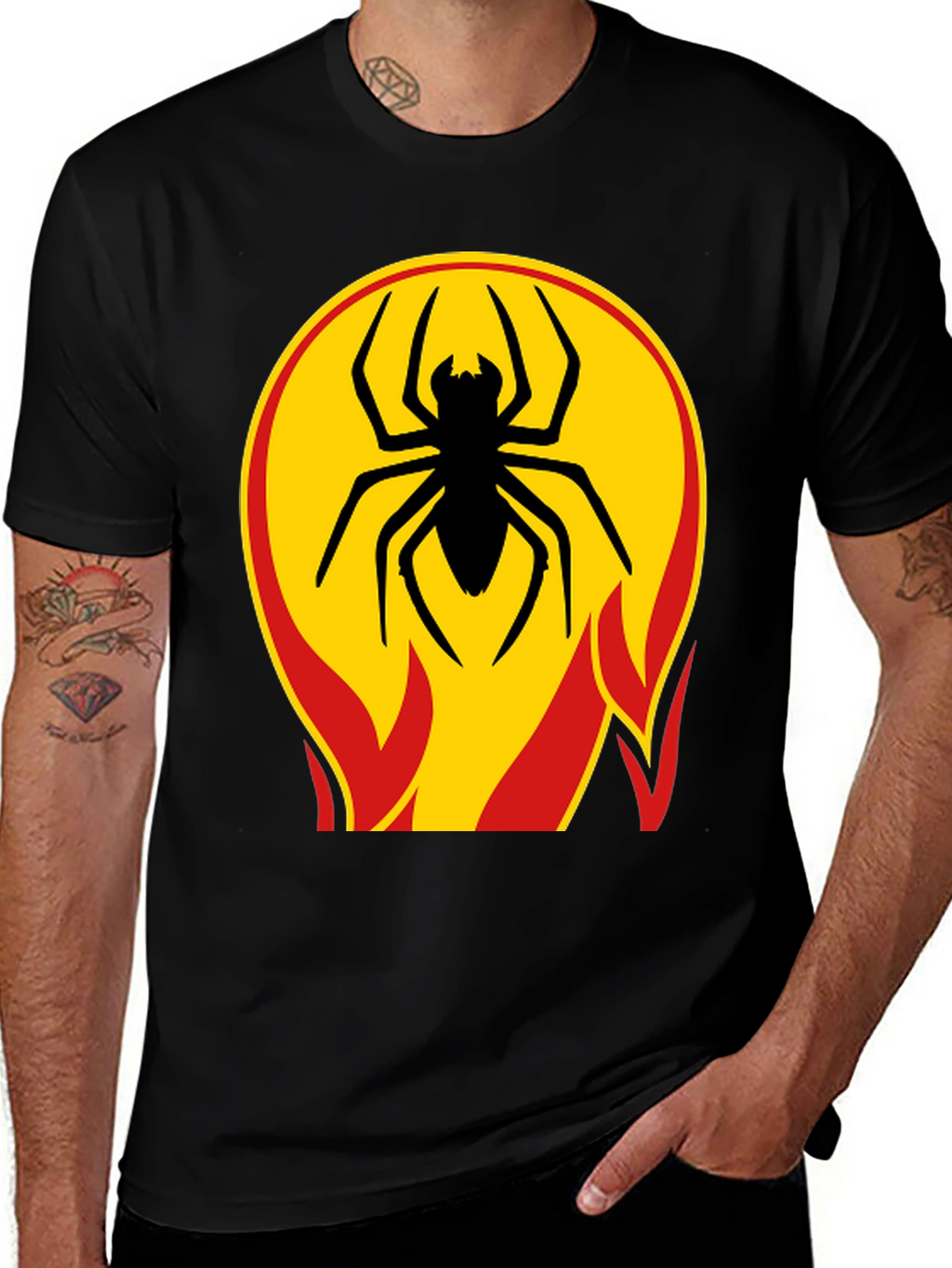 Spider on Fire T-Shirt - Bold Graphic Tee