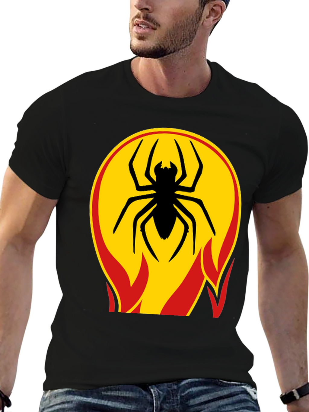 Spider on Fire T-Shirt - Bold Graphic Tee