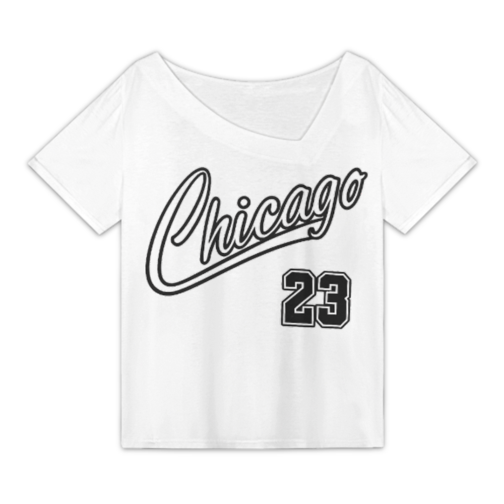 Chicago 23 Vintage Script Graphic Tee – Classic Sports Style Oversized Casual Shirt(z354)