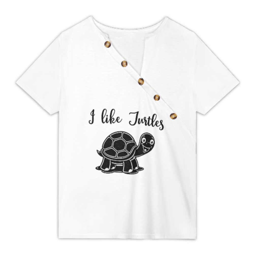 I Like Turtles Cute Graphic Tee – Funny Cartoon Turtle Shirt for Animal Lovers(z343)
