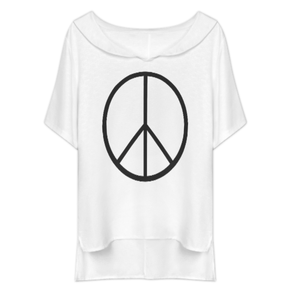 Minimalist Peace Symbol Graphic T-Shirt – Retro Boho Aesthetic Unisex Tee for Everyday Streetwear(z323)