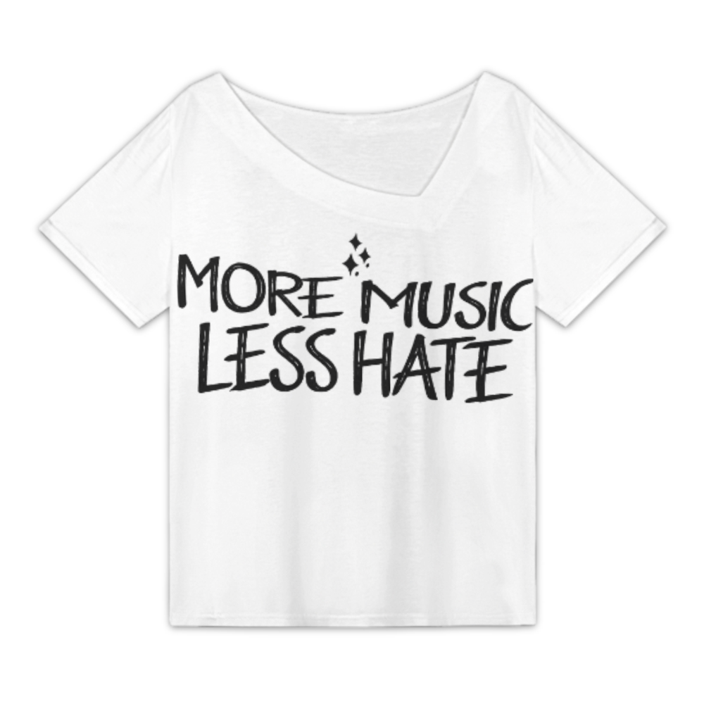 More Music Less Hate Graphic Tee – Positive Vibes Inspirational Music Lover Shirt(z356)
