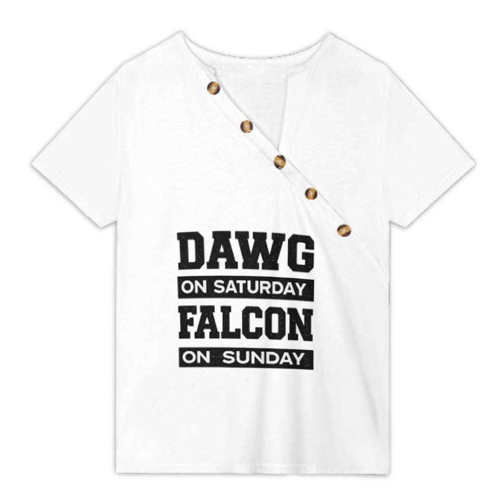 Dawg On Saturday Falcon On Sunday Funny Football Graphic Tee – Weekend Game Day Shirt for Fans(z346)