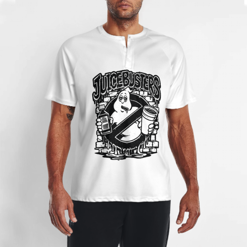 Juicebusters Retro Graphic T-Shirt – Funny Streetwear Ghost Parody Tee for Men(z312)