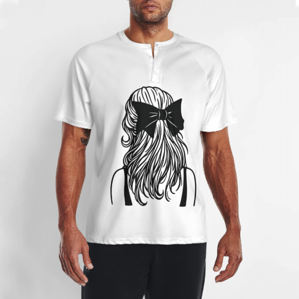 Minimalist Girl Bow Hair Graphic T-Shirt – Aesthetic Line Art Fashion Tee for Women(z314)