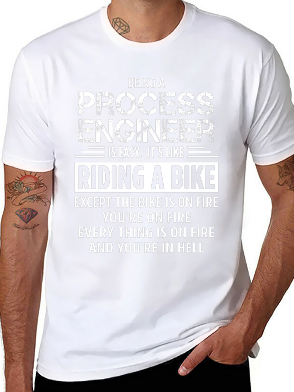 Process Engineer Fire Bike Graphic T-Shirt