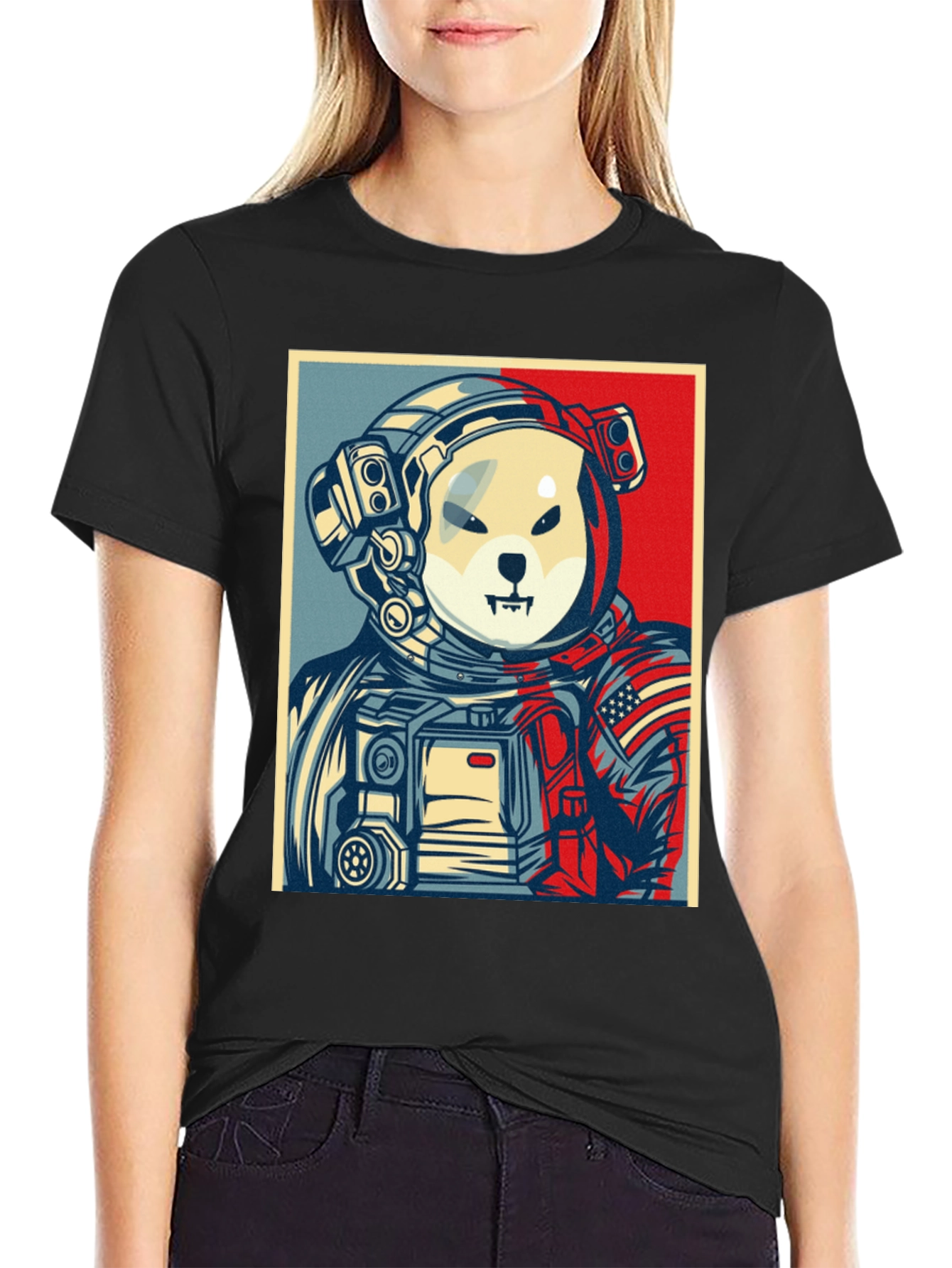 Dogecoin Astronaut Black T-Shirt - Meme to the Moon!