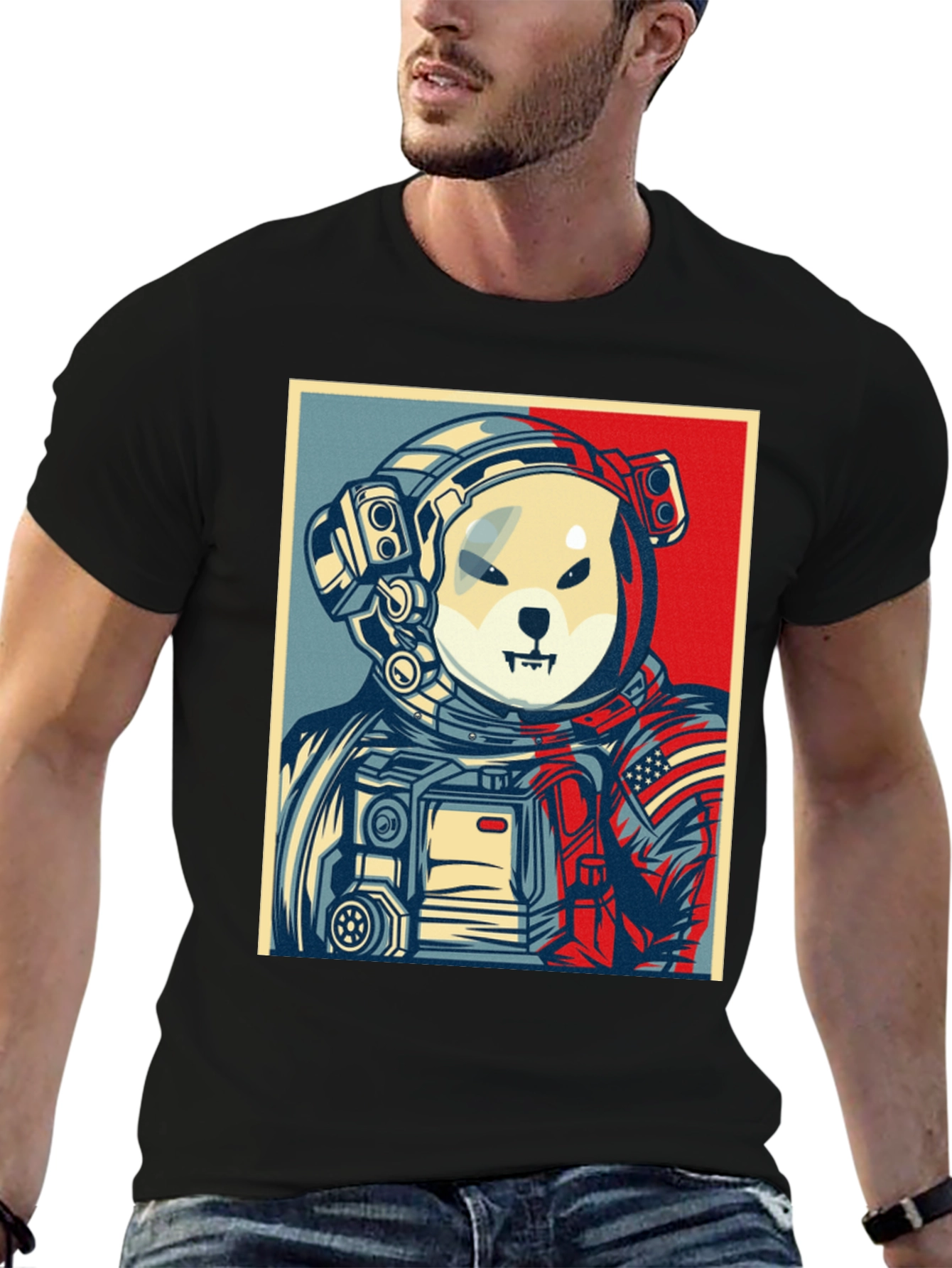 Dogecoin Astronaut Black T-Shirt - Meme to the Moon!