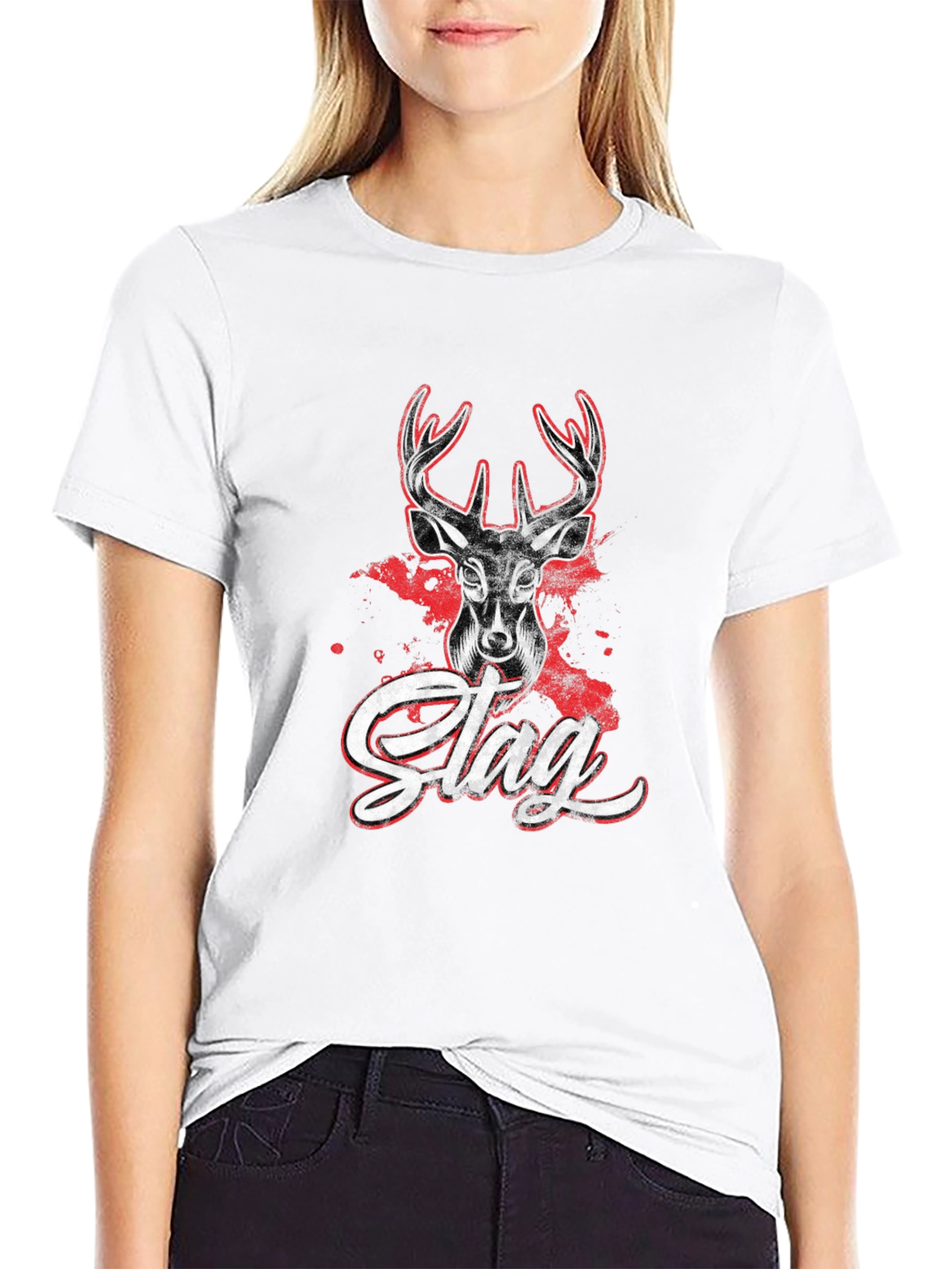 Stag Graphic T-Shirt - Mens Casual Tee