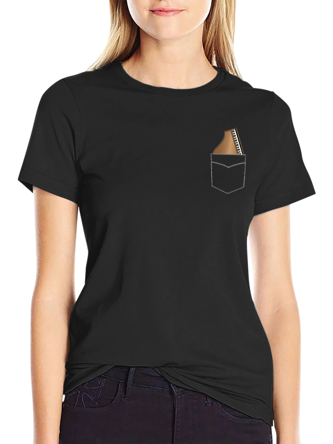 Piano Pocket T-Shirt - Musician Novelty Tee