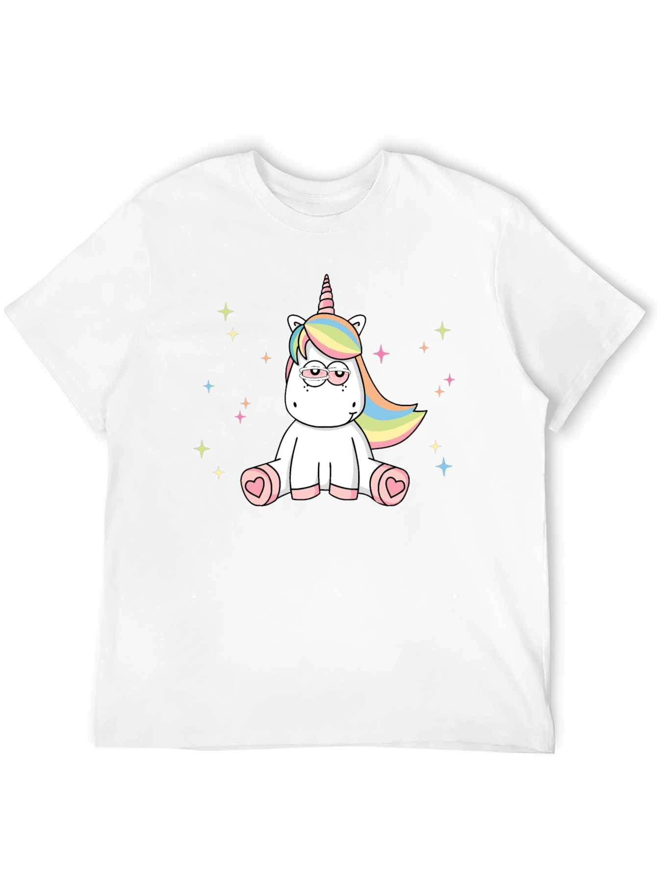 Unicorn Cartoon Graphic Black T-Shirt