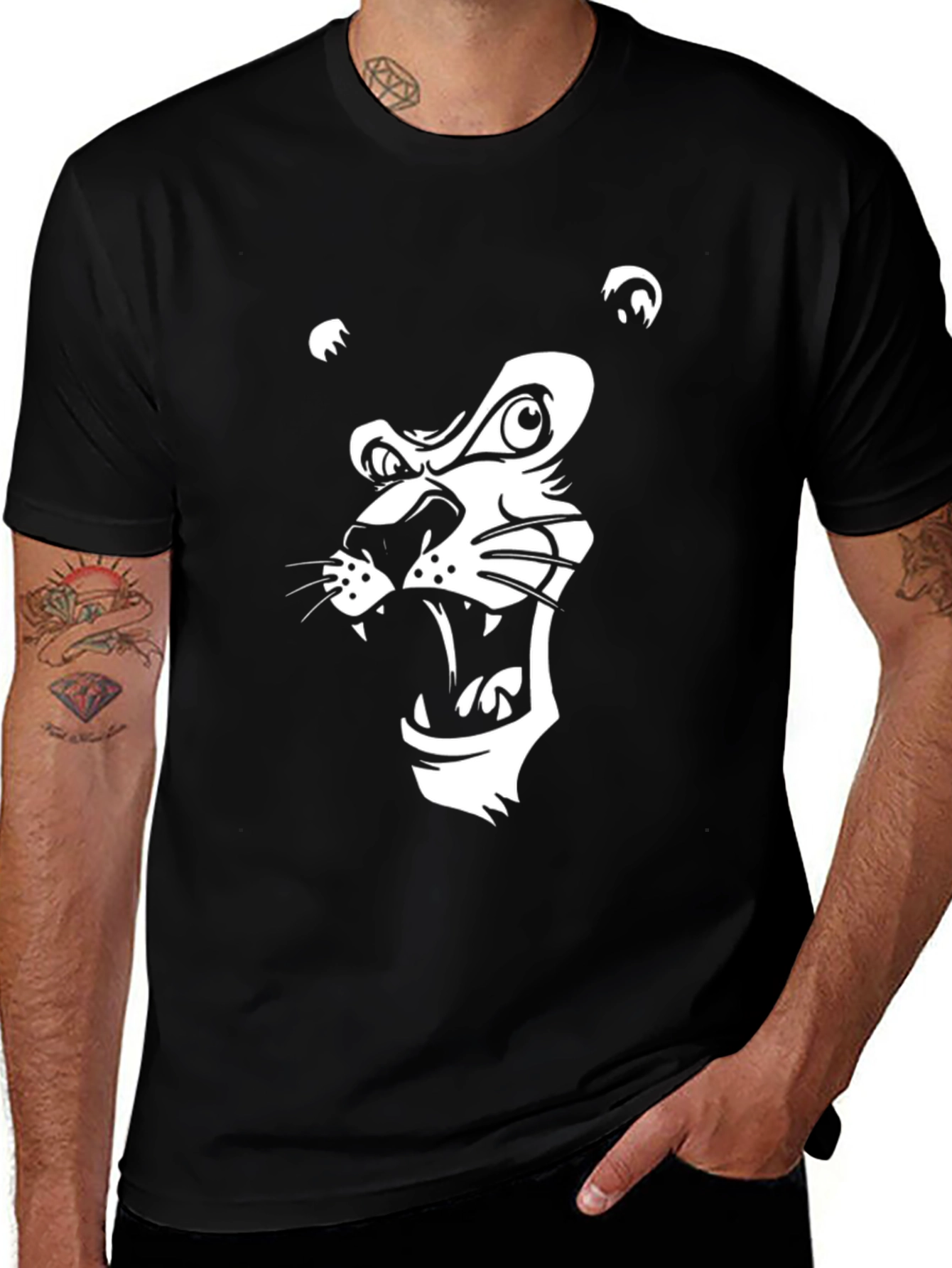 Black Lion Graphic Tee - Fierce Style