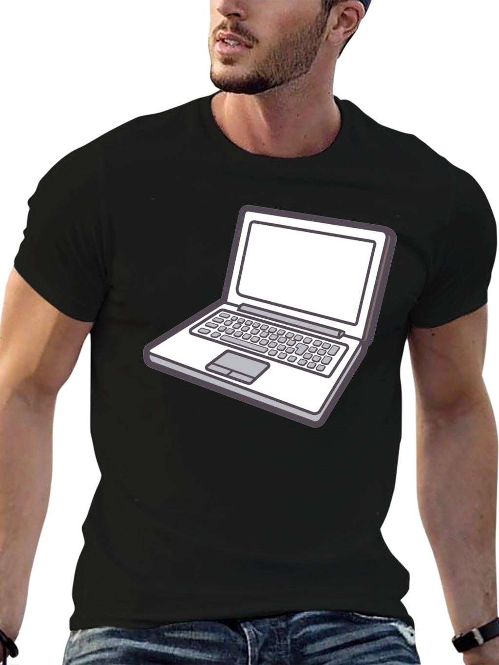 Laptop Graphic Tee - Stylish Geek Chic T-Shirt