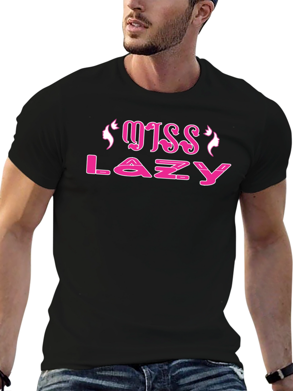 Miss Lazy Black Cotton Tee