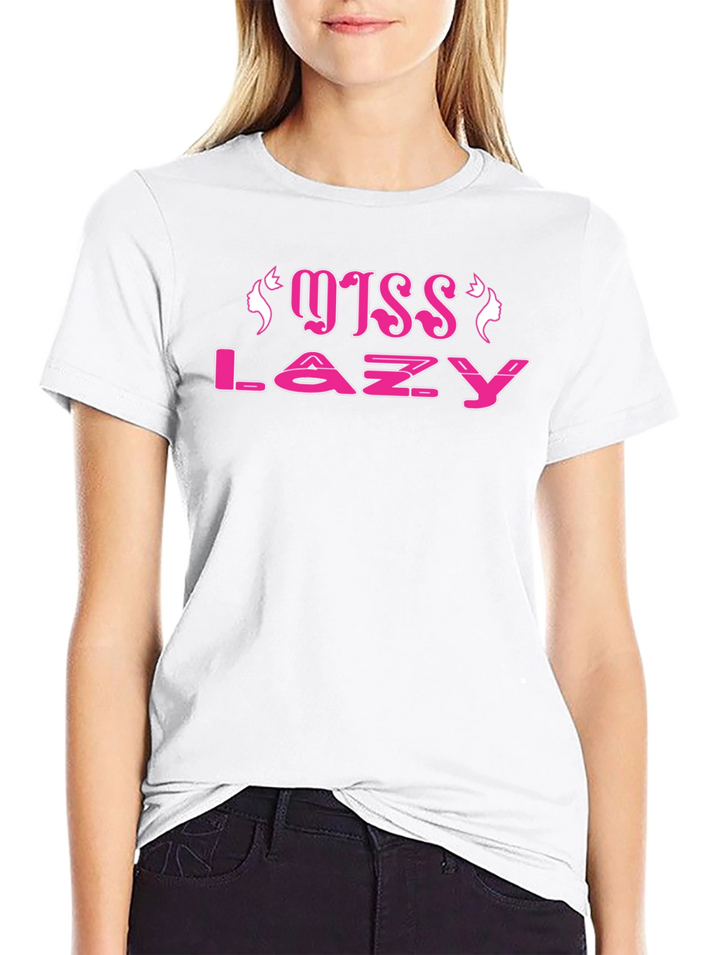 Miss Lazy Black Cotton Tee