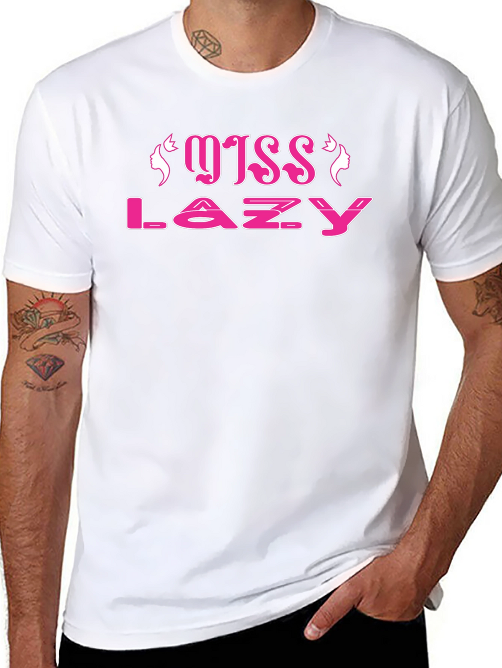 Miss Lazy Black Cotton Tee