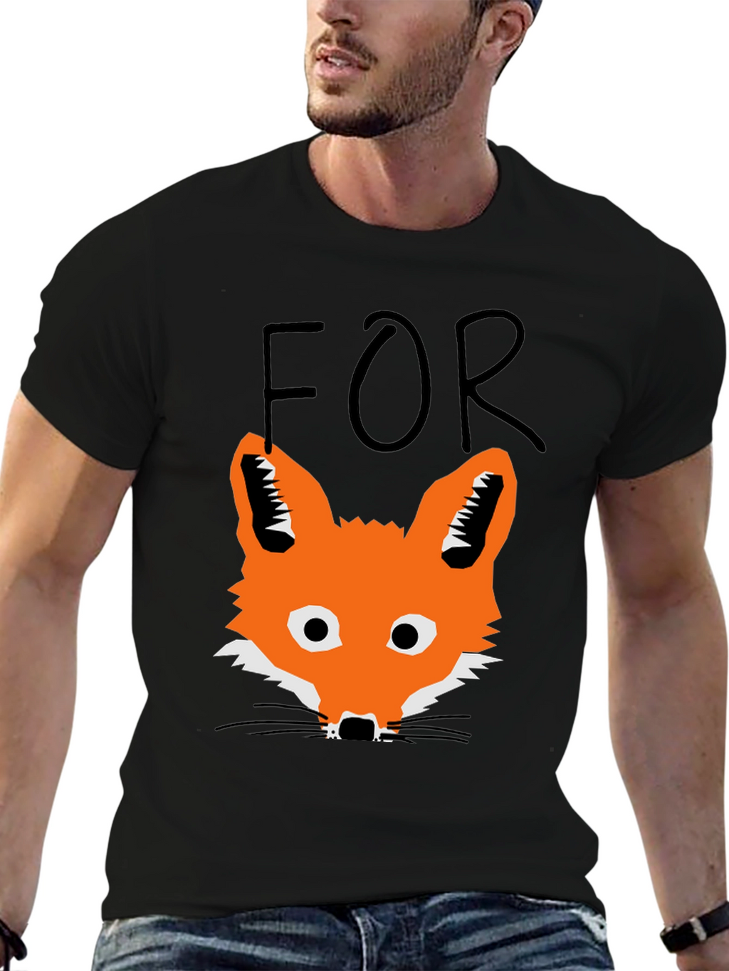 Fox T-Shirt - Mens Black Graphic Tee
