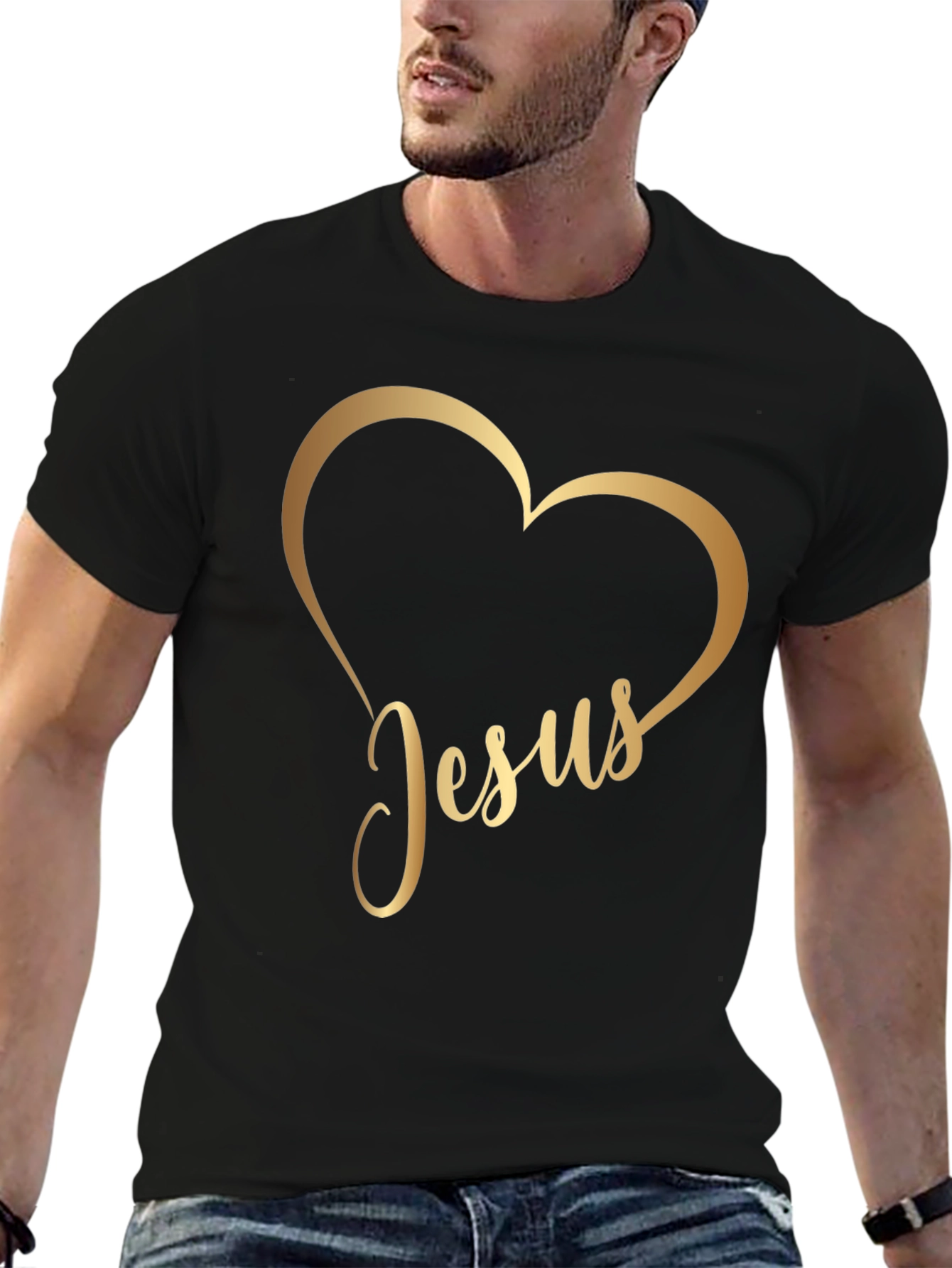 Jesus Heart Graphic Tee - Stylish Christian Apparel