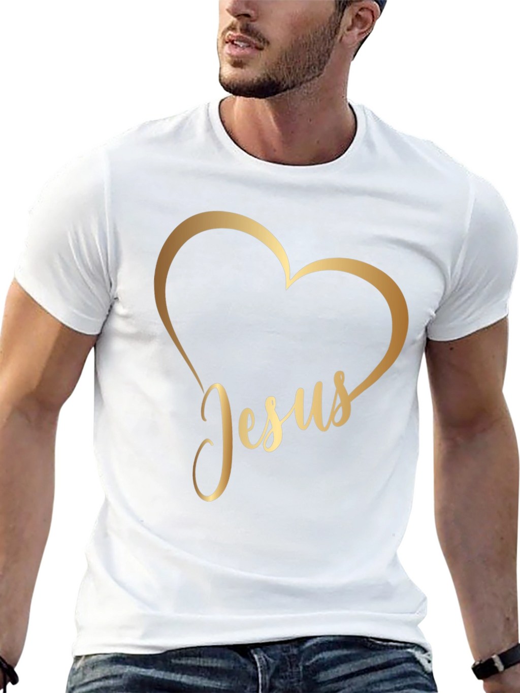 Jesus Heart Graphic Tee - Stylish Christian Apparel