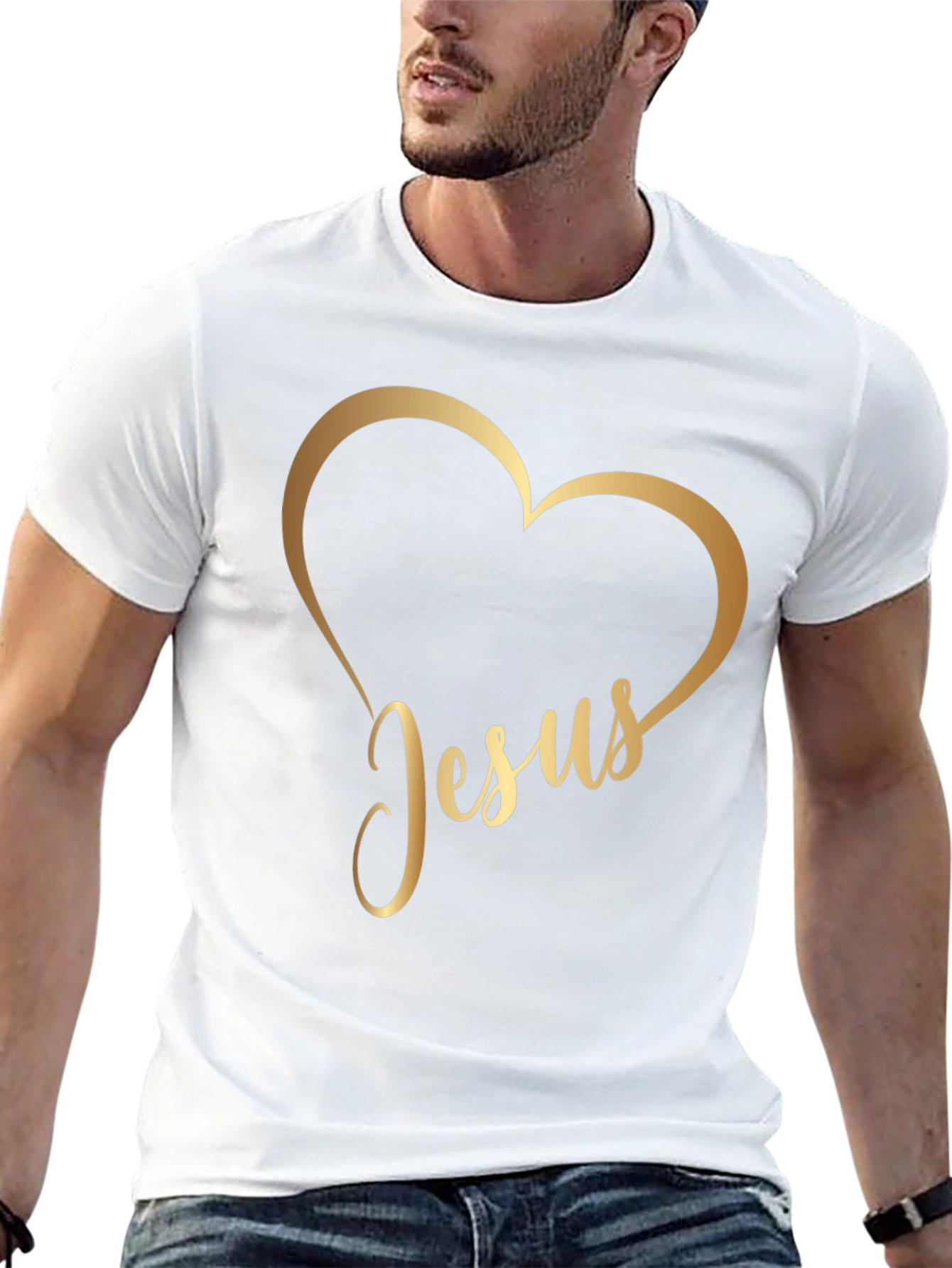 Jesus Heart Graphic Tee - Stylish Christian Apparel