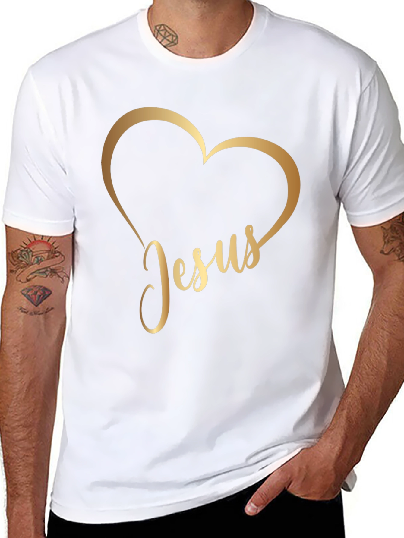 Jesus Heart Graphic Tee - Stylish Christian Apparel