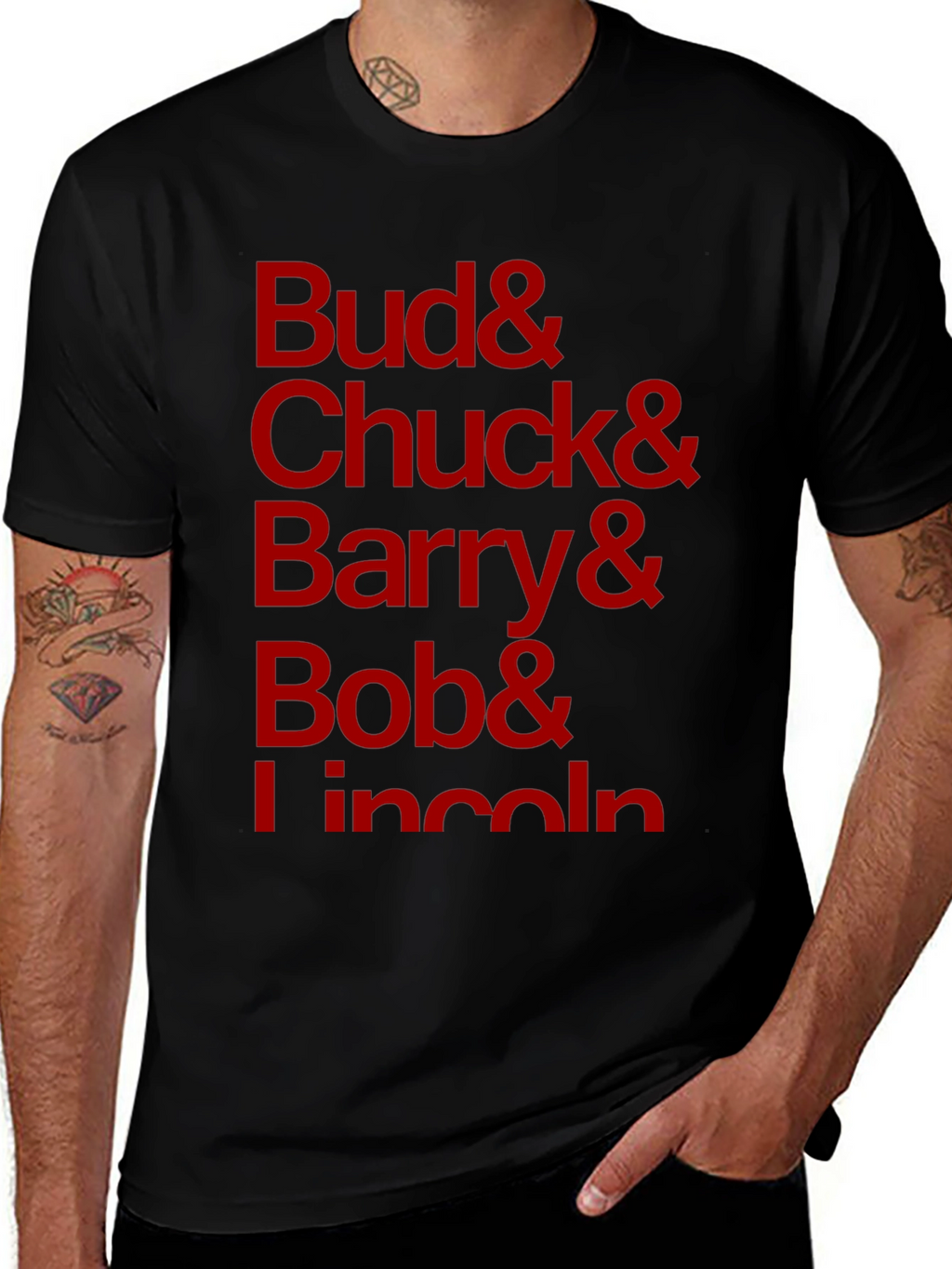 Bud Chuck Barry Bob Lincoln Black T-Shirt