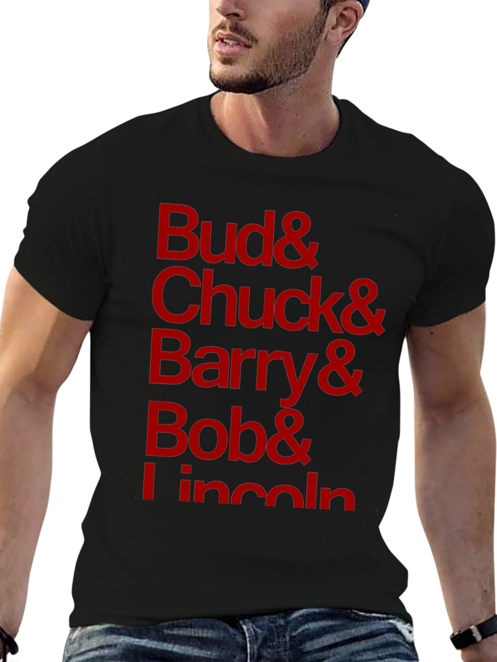 Bud Chuck Barry Bob Lincoln Black T-Shirt