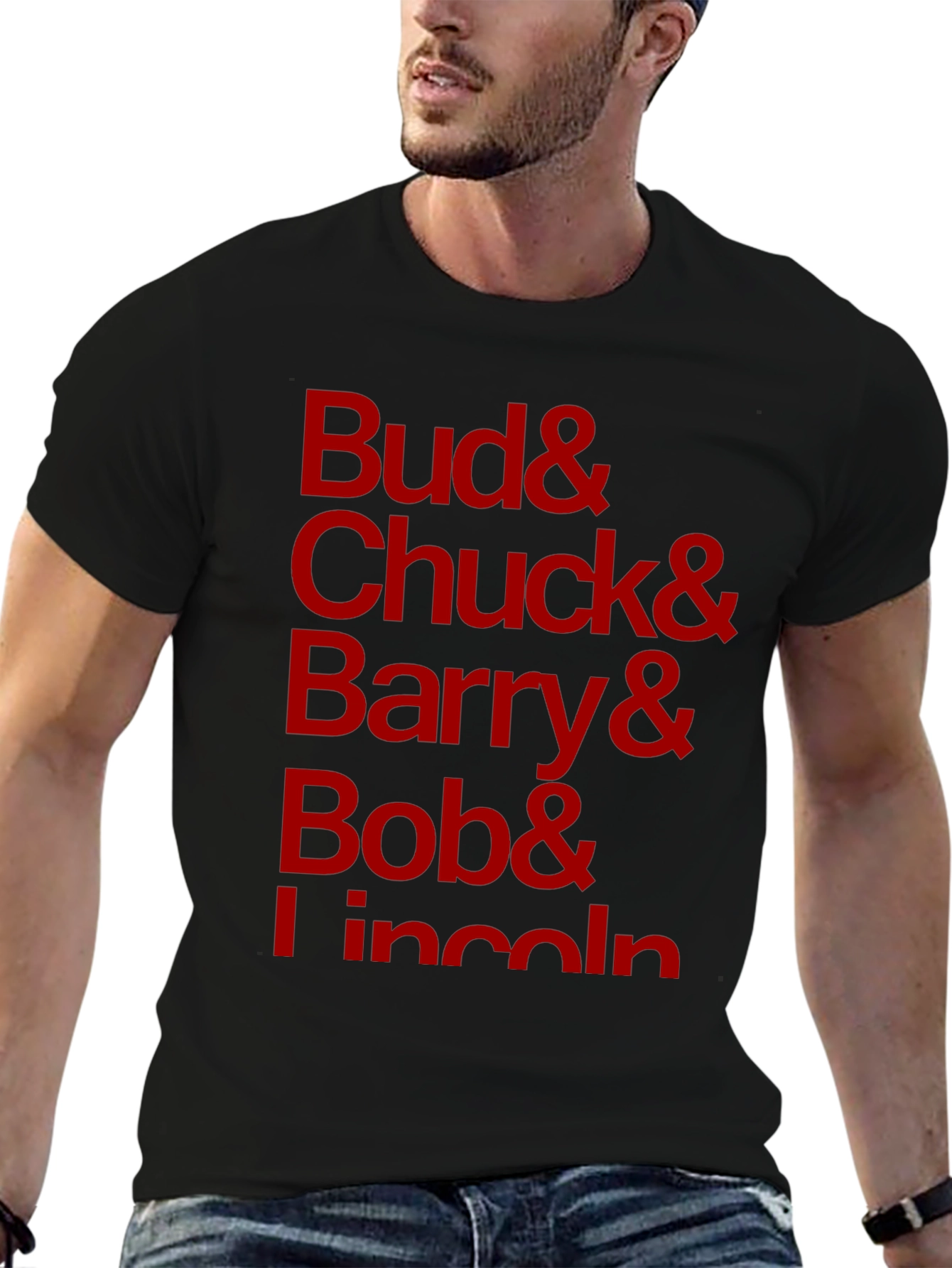 Bud Chuck Barry Bob Lincoln Black T-Shirt