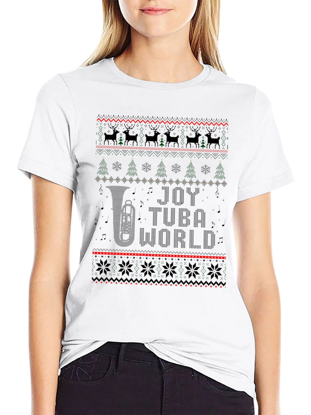 Joy Tuba World Ugly Christmas Sweater T-Shirt