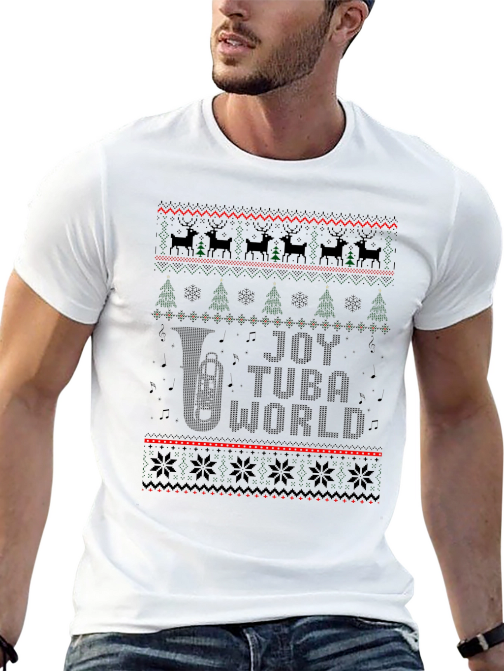 Joy Tuba World Ugly Christmas Sweater T-Shirt