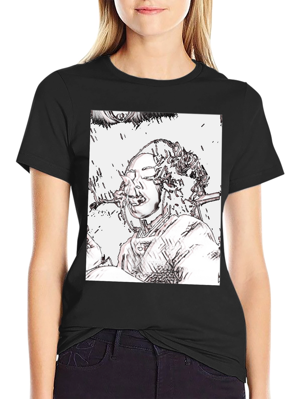 Edgy Graphic Tee - Unique Artistic Design