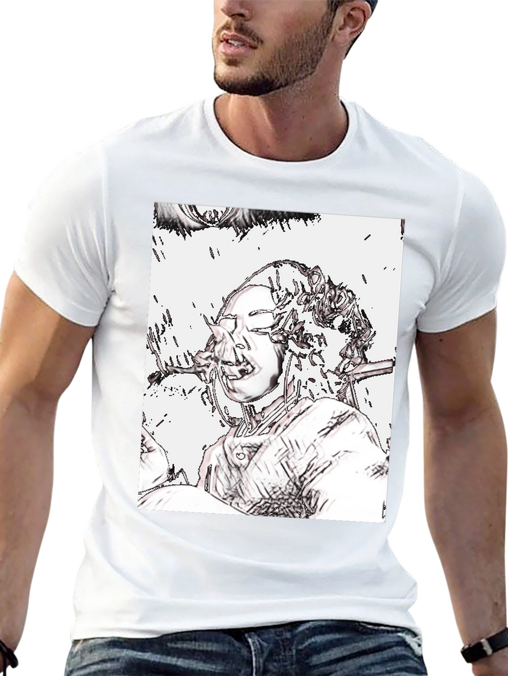 Edgy Graphic Tee - Unique Artistic Design