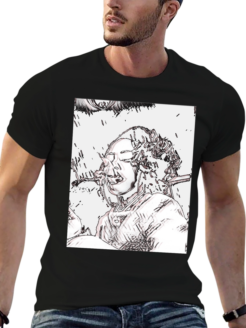 Edgy Graphic Tee - Unique Artistic Design