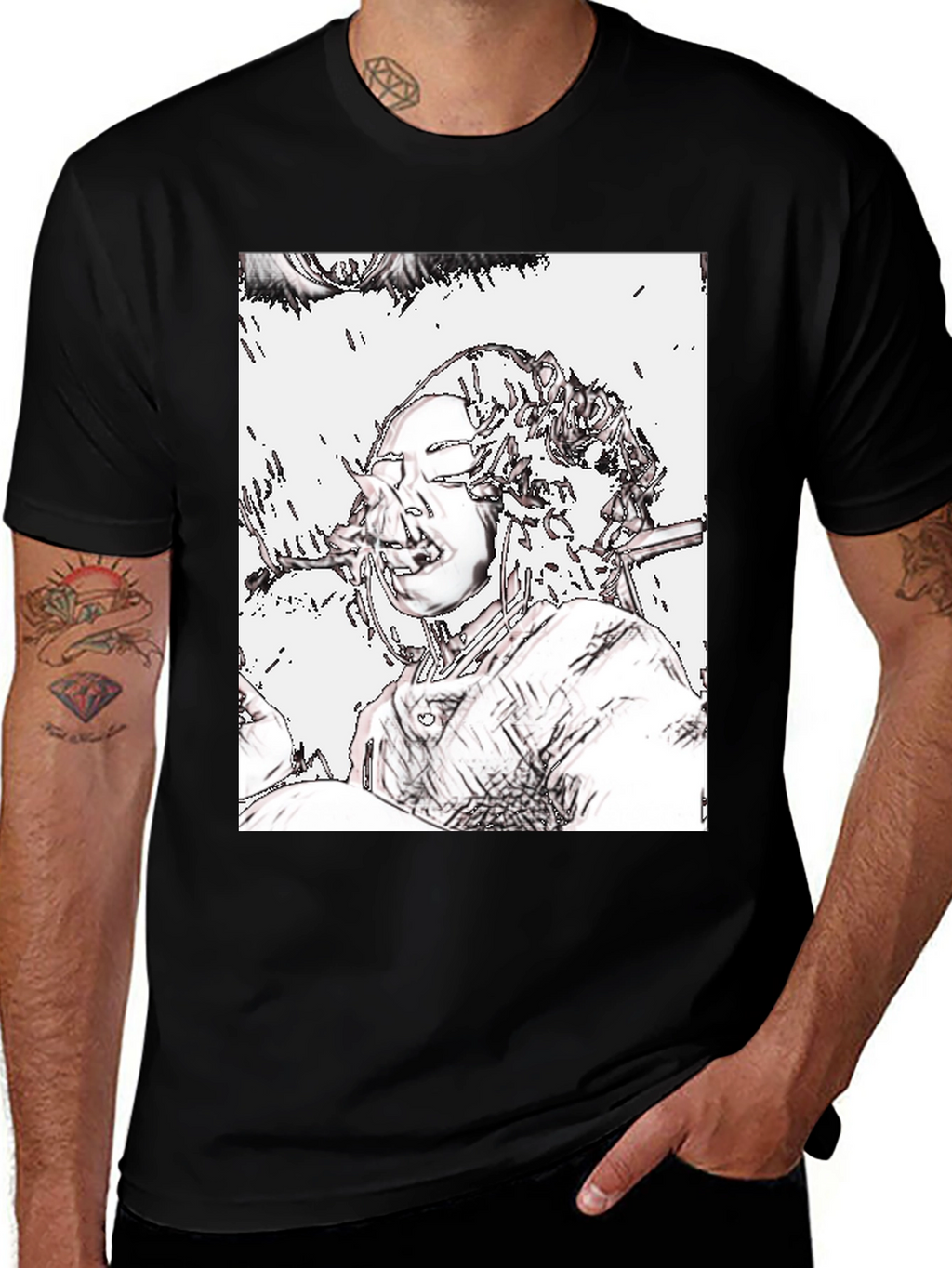 Edgy Graphic Tee - Unique Artistic Design