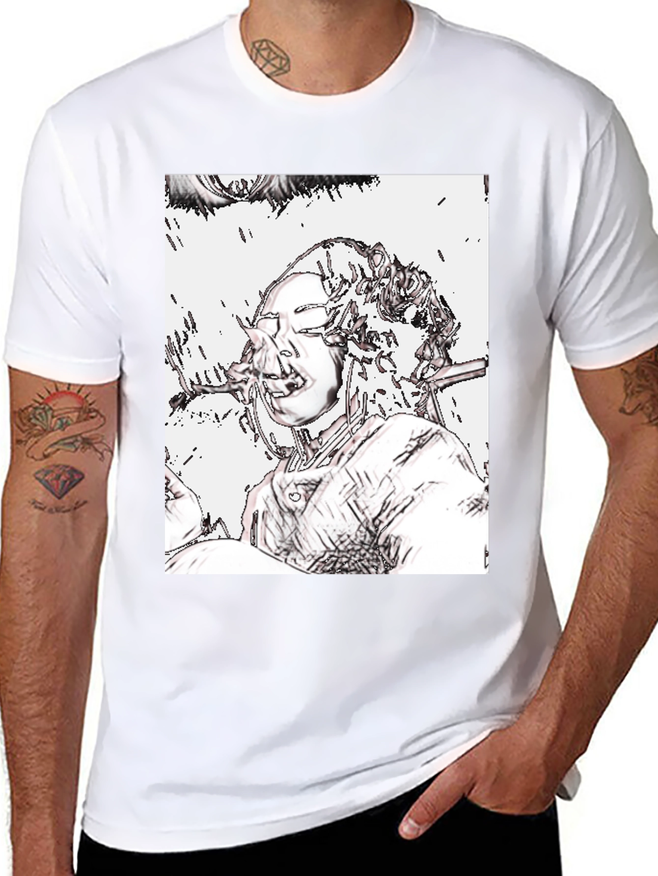 Edgy Graphic Tee - Unique Artistic Design