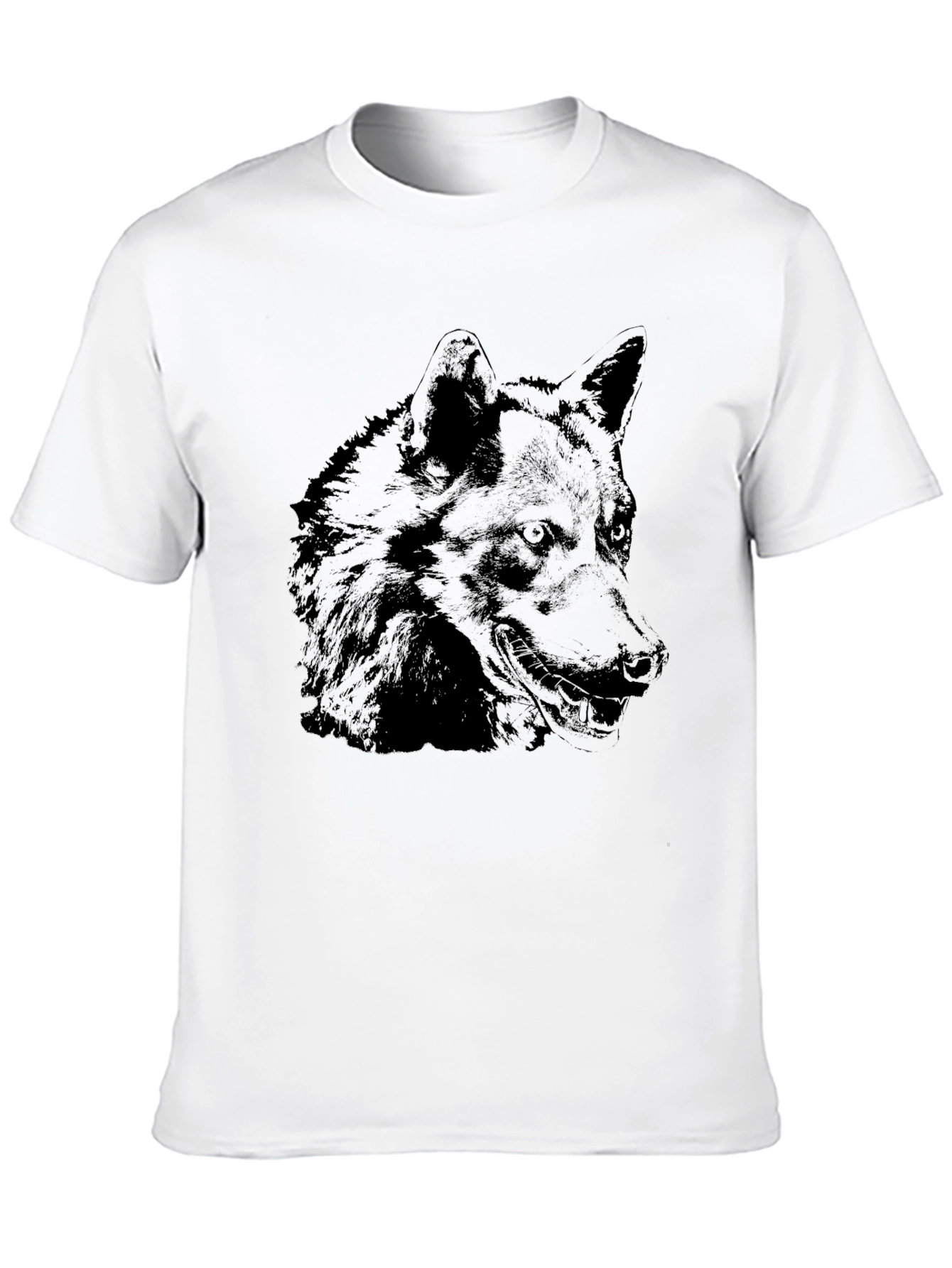 Black Wolf Graphic Tee - Cool Canine Design