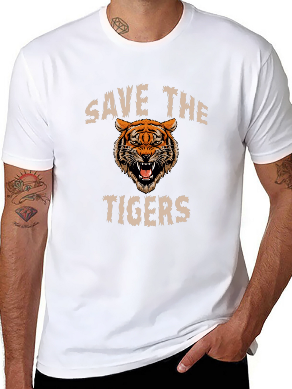 Save the Tigers Graphic T-Shirt - Black
