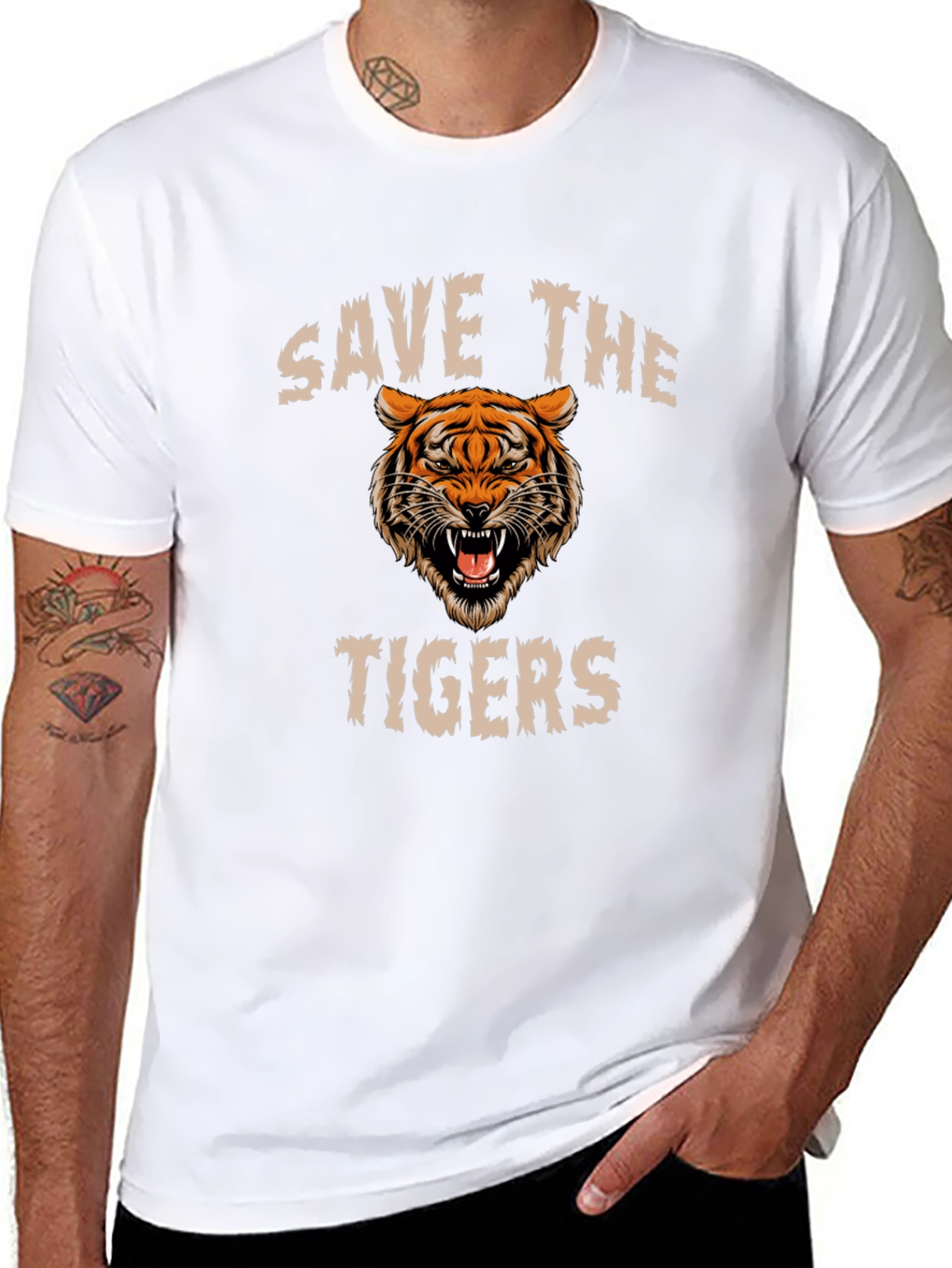 Save the Tigers Graphic T-Shirt - Black