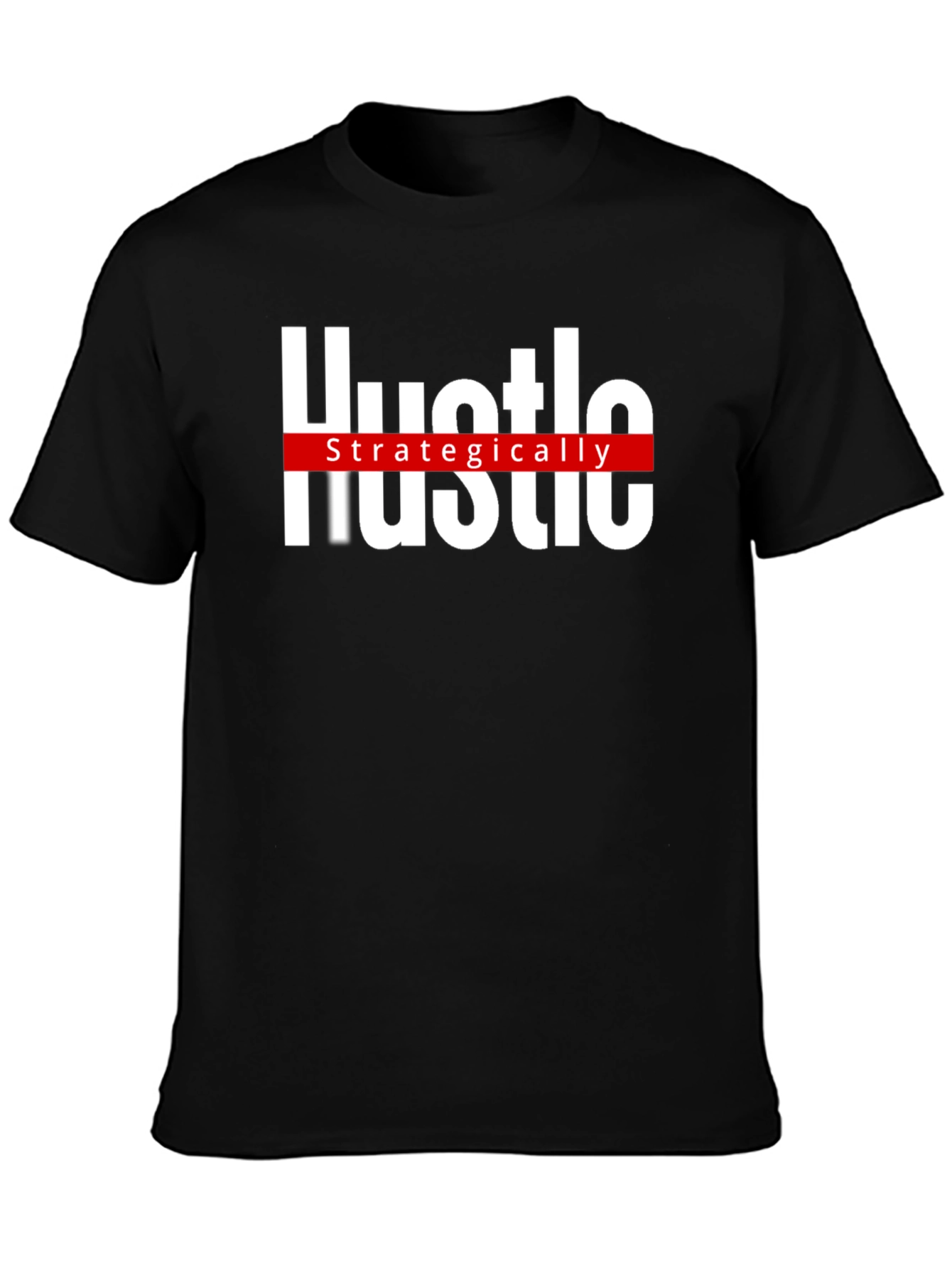 Hustle Strategically Black Graphic Tee
