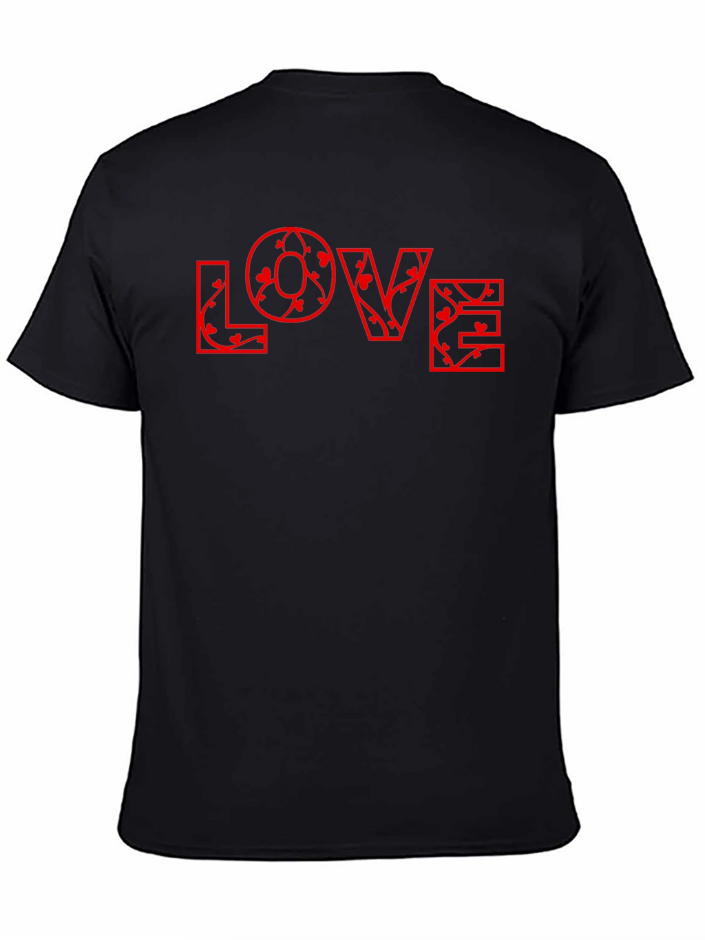 Floral LOVE Print Black T-Shirt