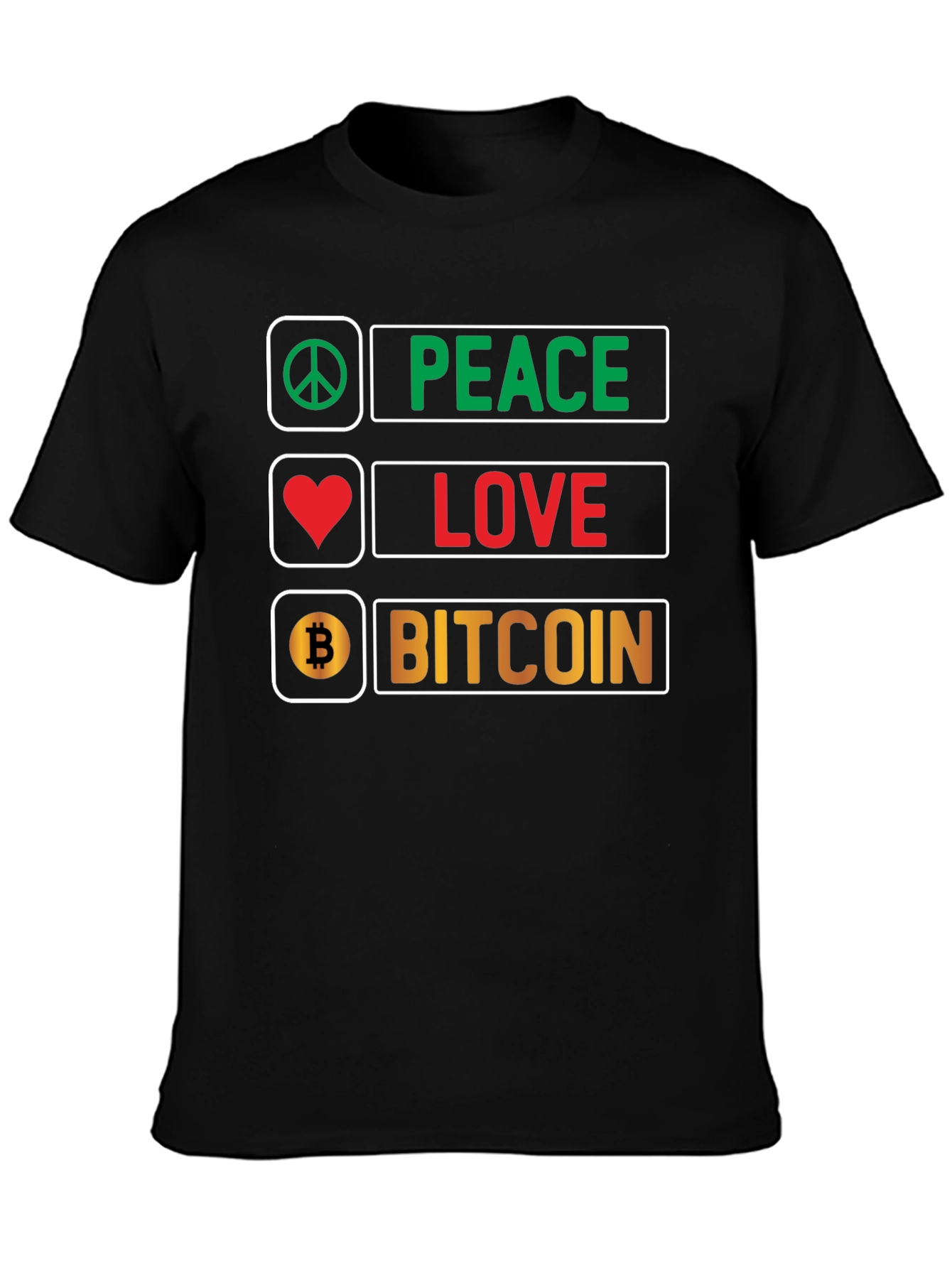 Peace Love Bitcoin T-Shirt