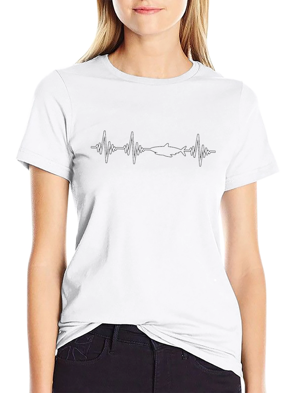 Shark Heartbeat T-Shirt - Black