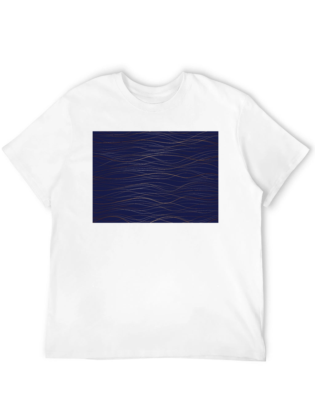 Navy Blue Wave Pattern Mens Tee