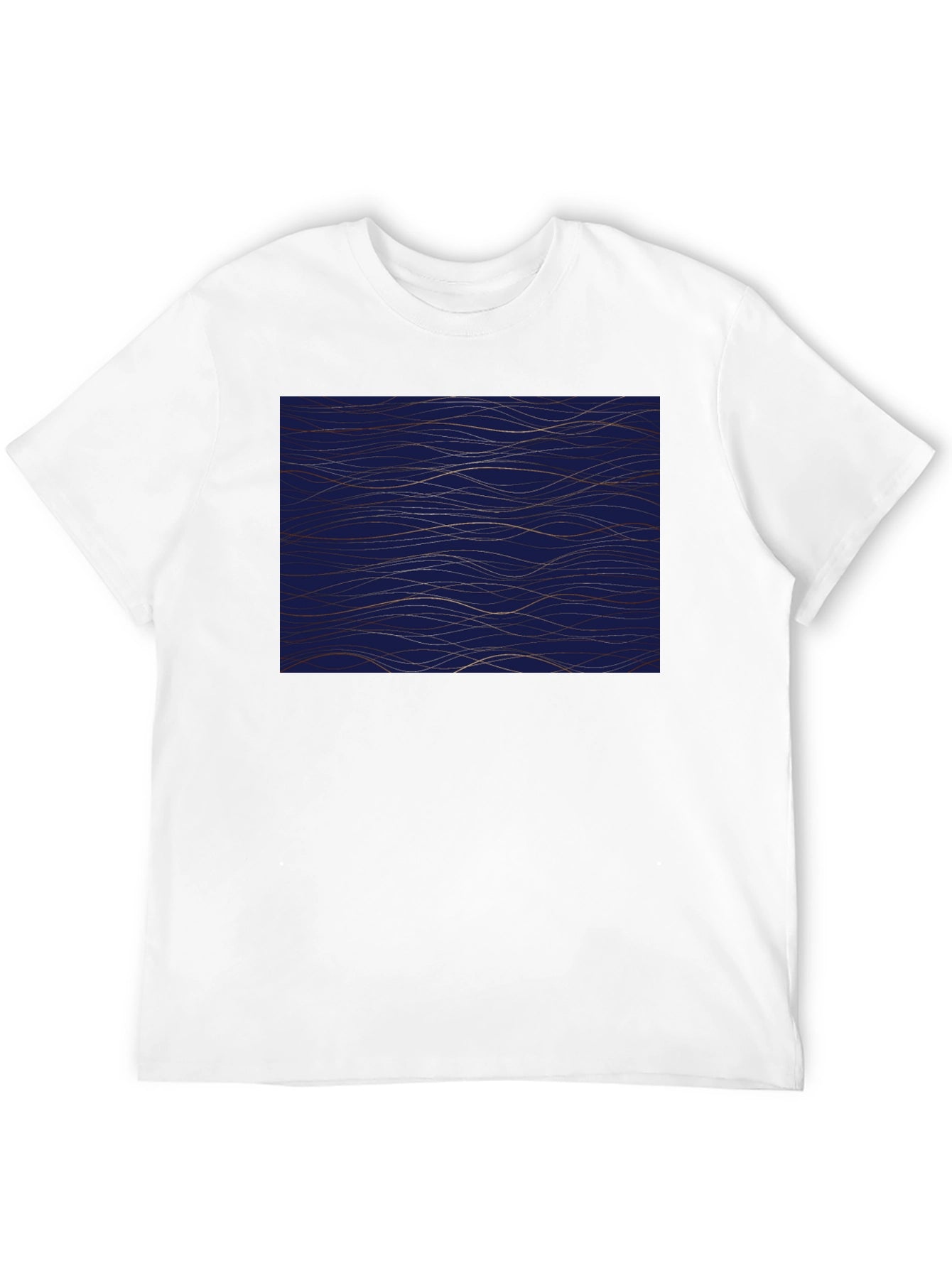 Navy Blue Wave Pattern Mens Tee