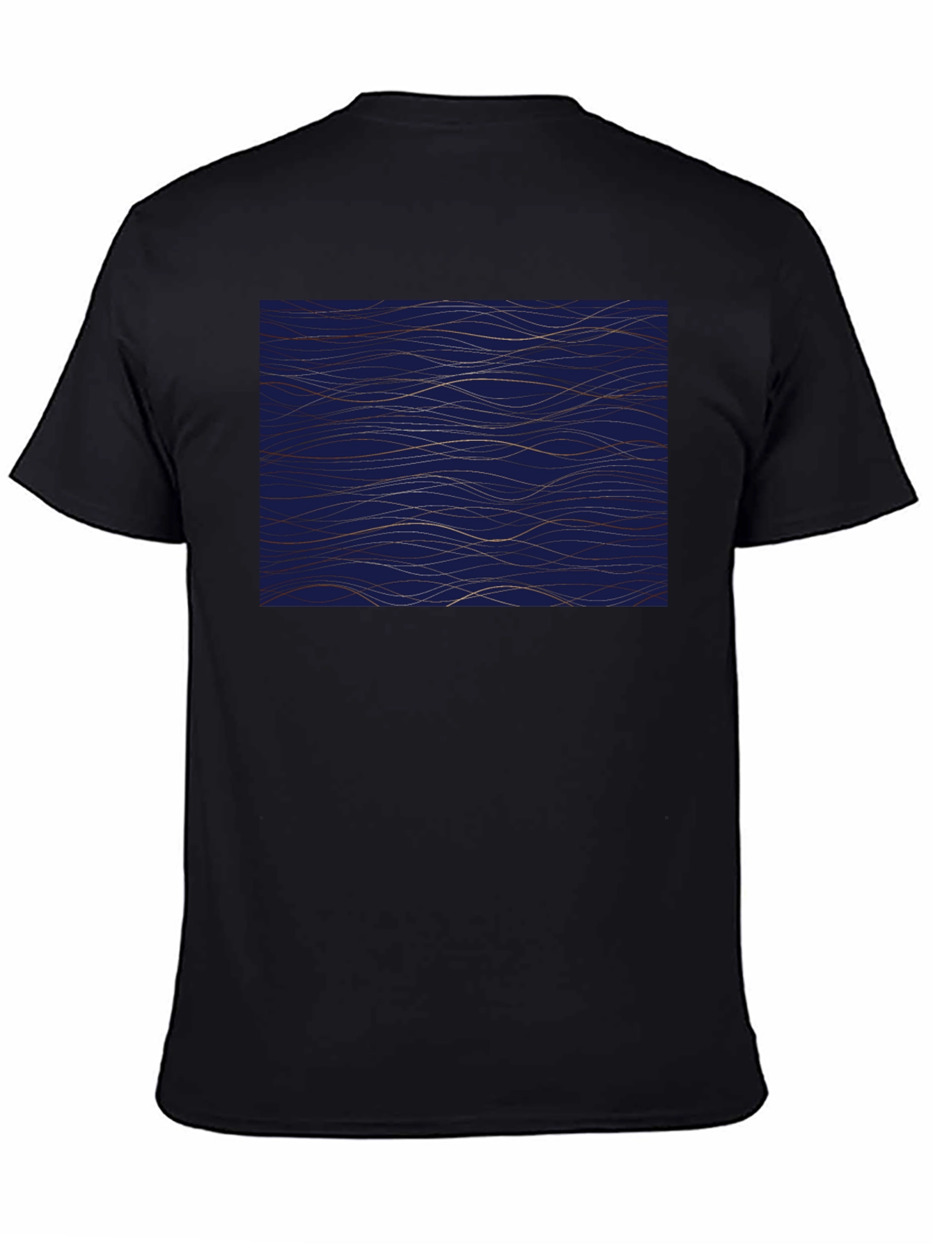Navy Blue Wave Pattern Mens Tee