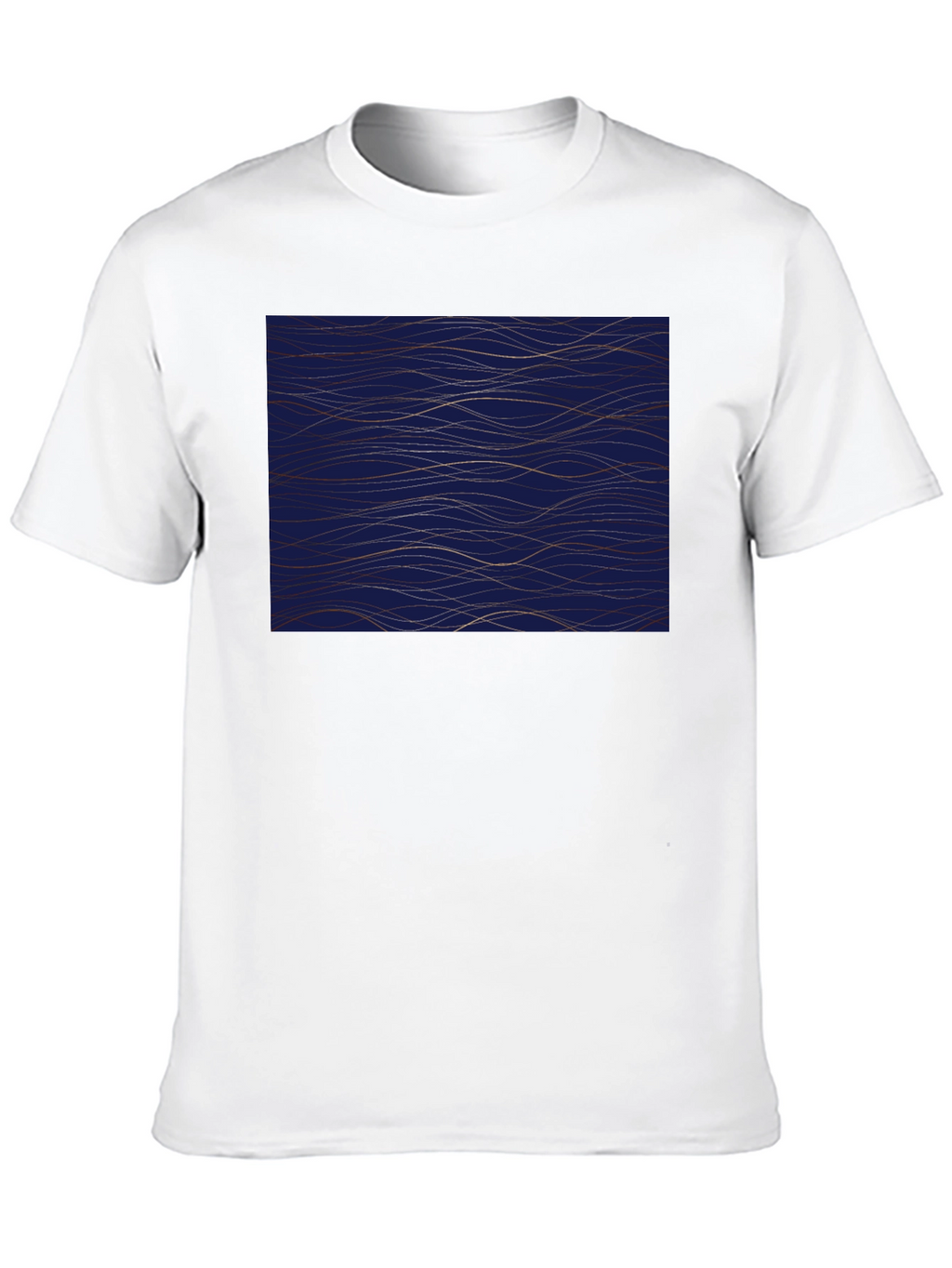 Navy Blue Wave Pattern Mens Tee