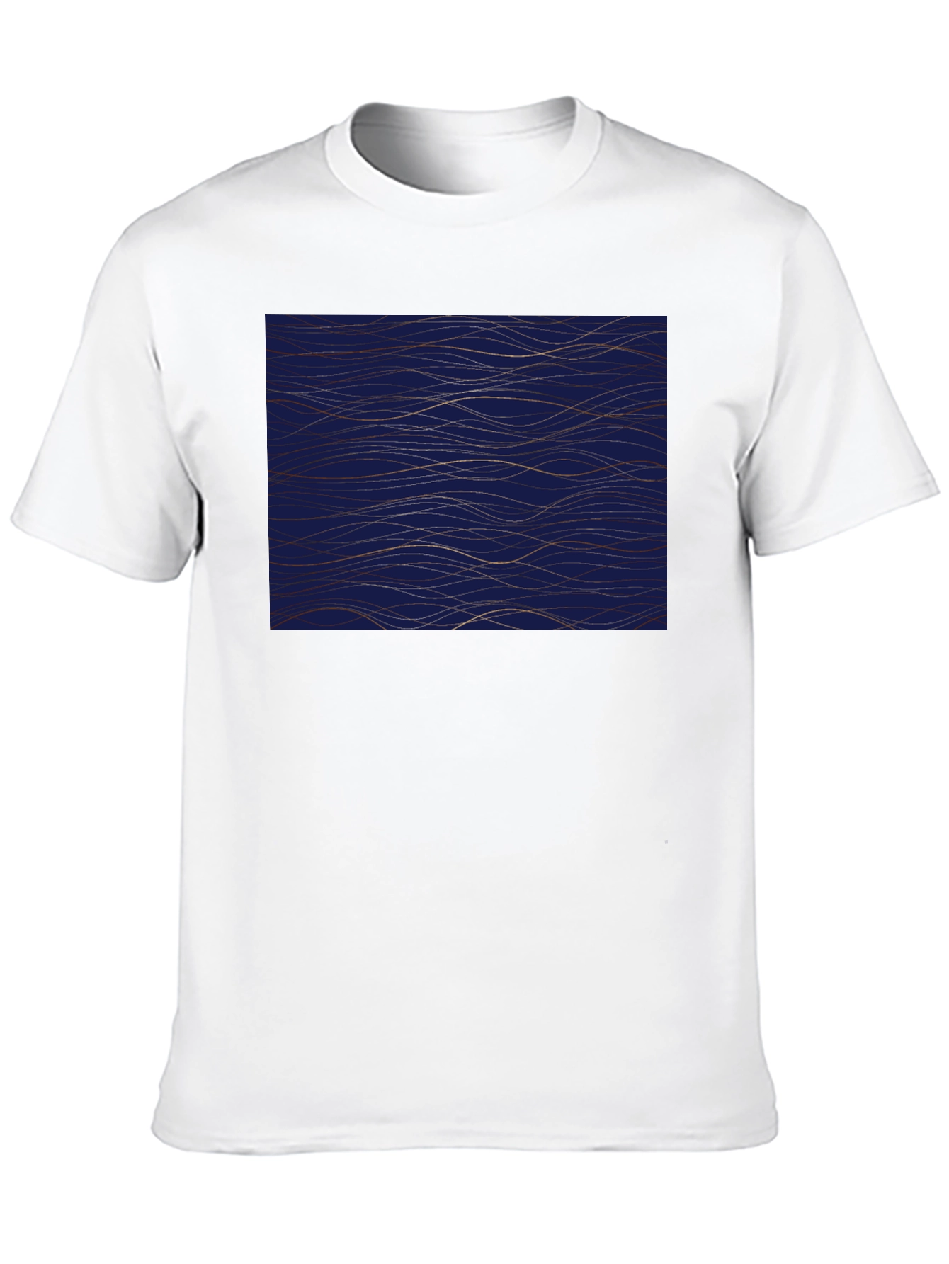 Navy Blue Wave Pattern Mens Tee